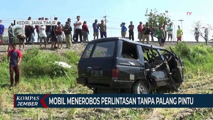 Download Video: Kereta Api Dhoho Tabrak Mobil, 3 Orang Penumpang Tewas