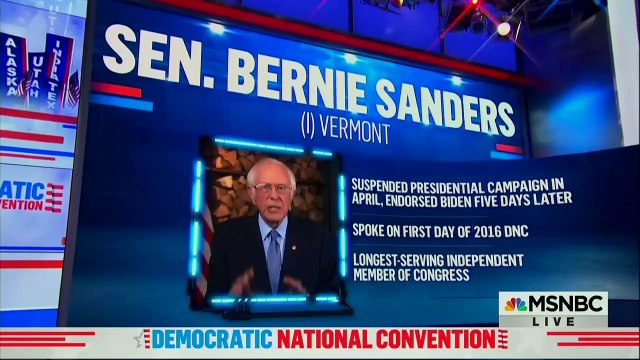 Bernie Sanders Urges Supporters at DNC Convention to Back Biden and Defeat Trump - Price of Failure Is Just Too Great to Imagine