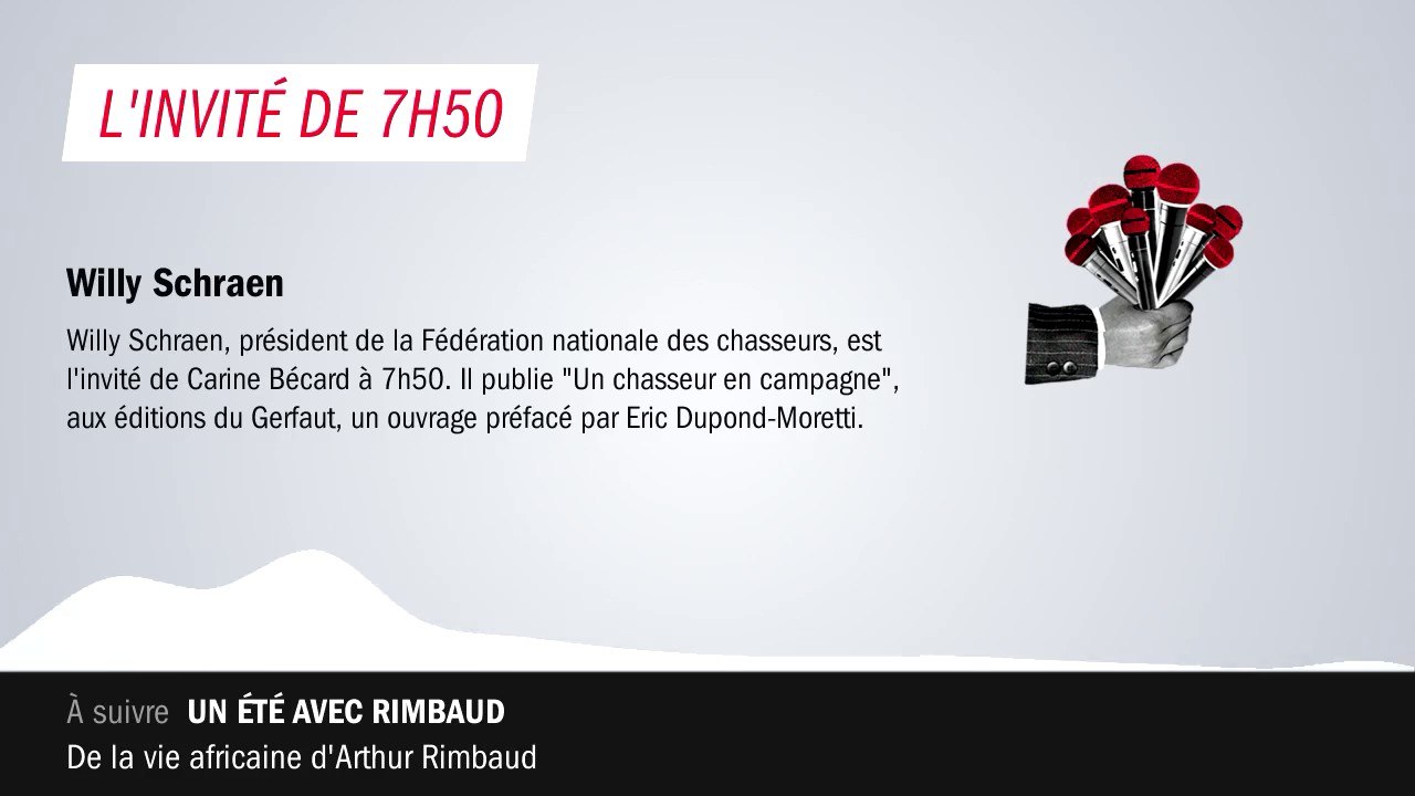 Willy Schraen : "Nous les chasseurs, on est prêts à faire évoluer les choses, la société bouge autour de nous, on a envie de se moderniser"