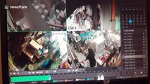 CCTV footage shows shop shaking as 6.9 magnitude earthquake strikes the Philippines