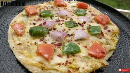 #omlet pizza,पिज़्ज़ा रेसिपी | कढ़ाई में बनाये बिना यीस्ट बिना ओवन सबसे आसान tasty pizza बारबार बनाएंगे,kadhai pizza, pizza without oven,