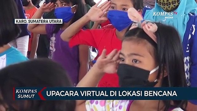 Upacara Virtual di Warga Terdampak Bencana Erupsi Gunung Api Sinabung