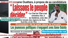 Le Titrologue du 18 Août 2020 : Alassane Ouattara à propos de sa candidature, « Laissons le peuple décider »
