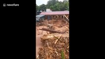 Flash flooding wipes out school and many houses in northern Vietnam