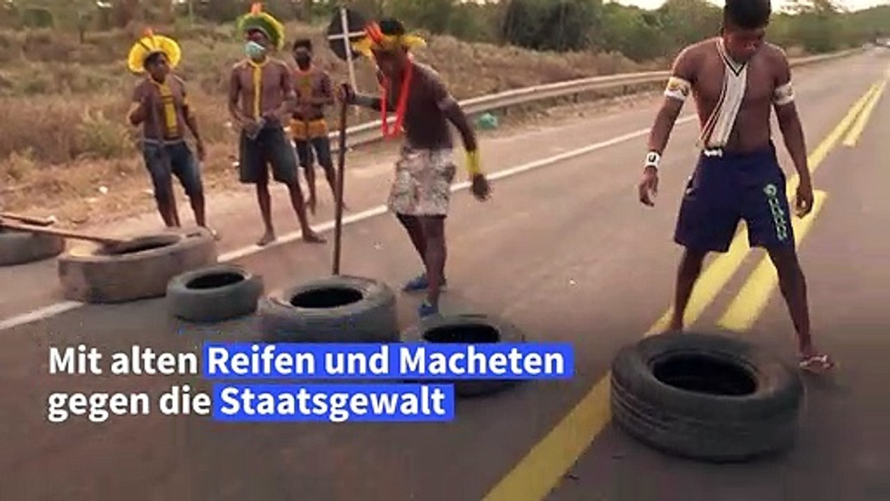 Mit alten Reifen gegen die Staatsgewalt in Brasilien