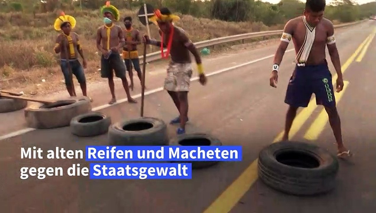 Mit alten Reifen gegen die Staatsgewalt in Brasilien