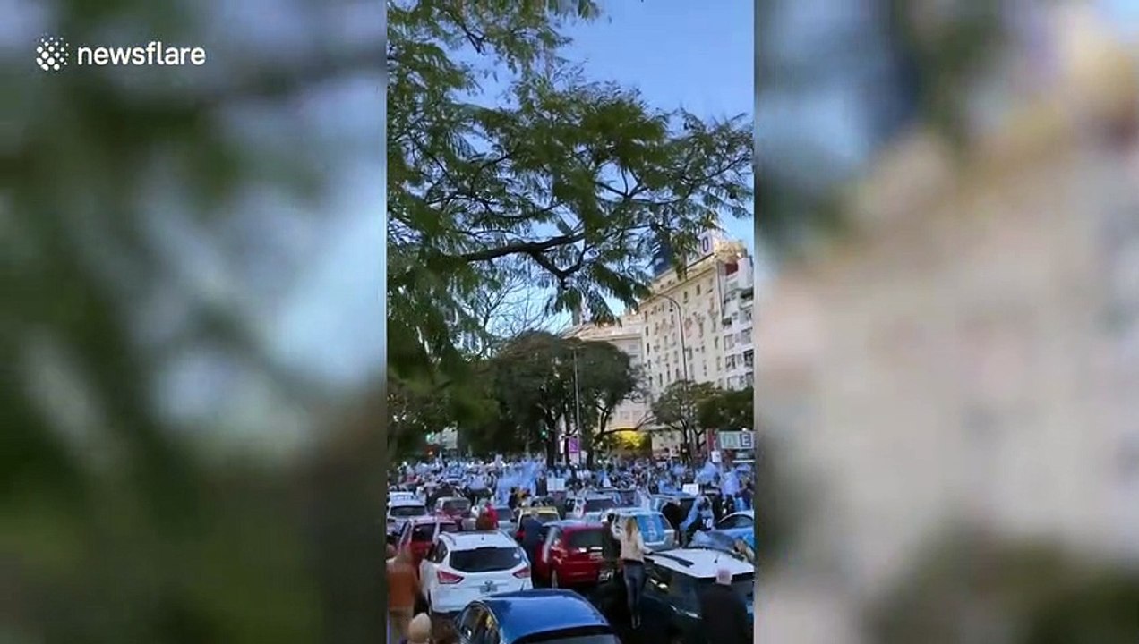 Protests against COVID-19 lockdown restrictions in Buenos Aires, Argentina