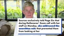 Ellen DeGeneres has no clue where ‘insane’ no-eye-contact rule began - Page Six Celebrity News