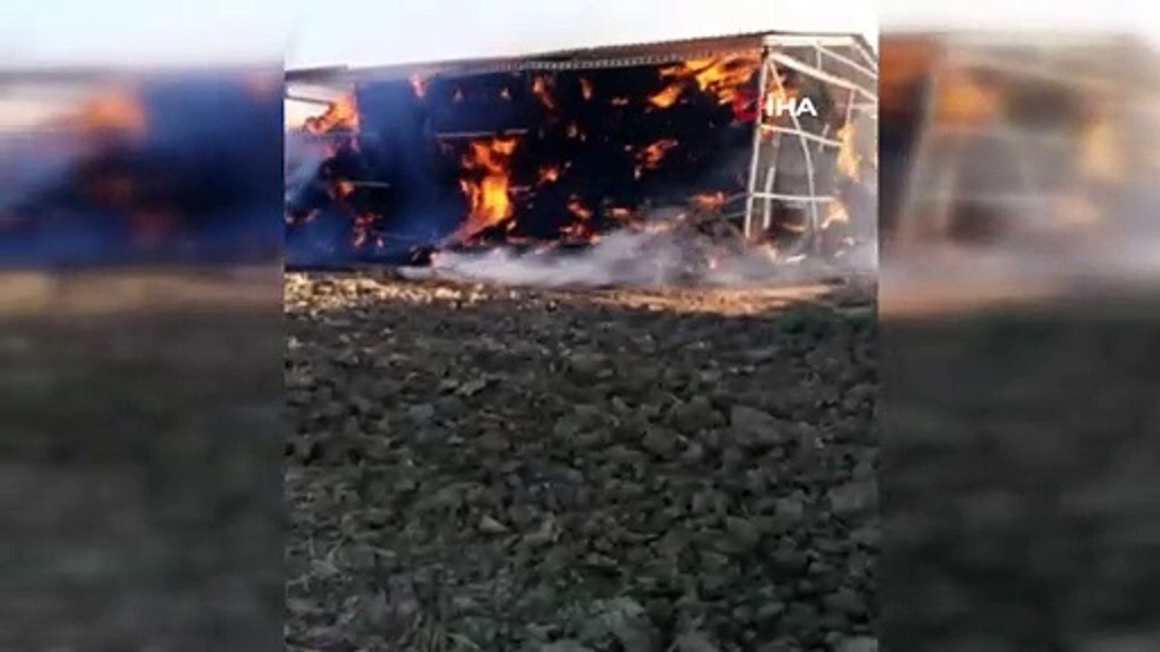 Tekirdağ’da 5 bin balya saman cayır cayır yandı