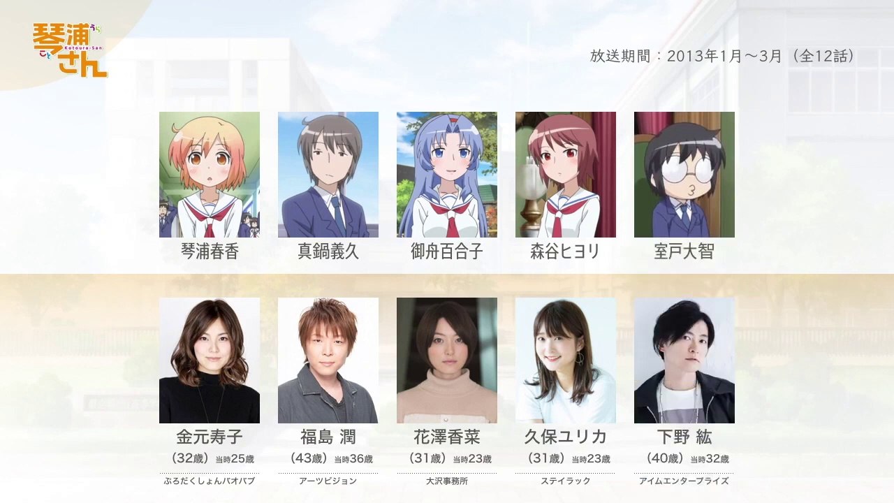 琴浦さんの声優さんたちは、こんな顔！