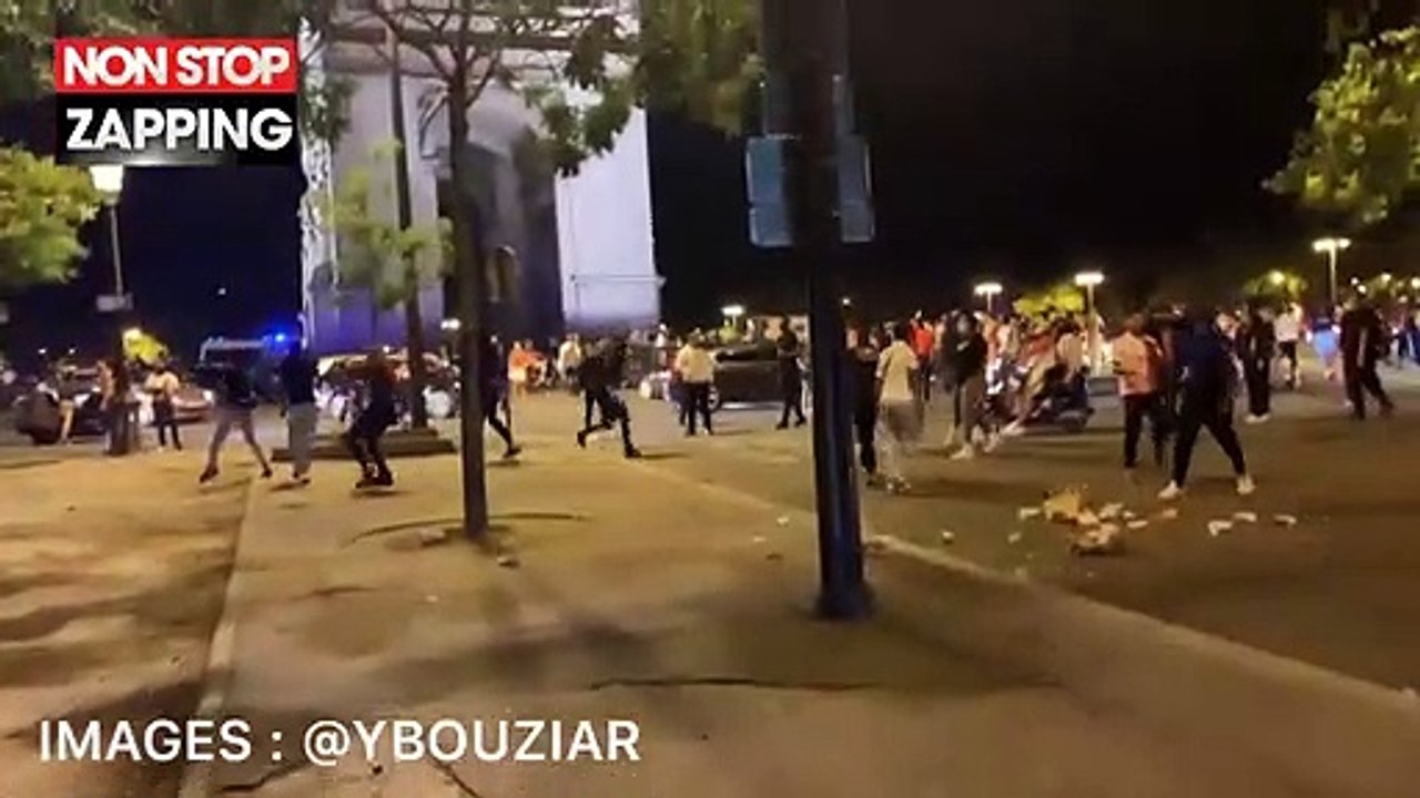 Affrontements entre supporters du PSG et CRS sur les Champs-Elysées après le match du PSG (Vidéo)