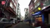 İstanbul’da yürekleri ağza getiren kaza kamerada