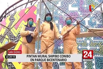 San Isidro: Pintan mural shipibo-conibo en Parque Bicentenario