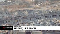 شاهد: لقطات جوية تظهر فداحة الدمار الذي خلفه انفجار مرفأ بيروت