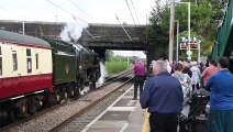 Britannia 70000 steam train arrives in Leyland