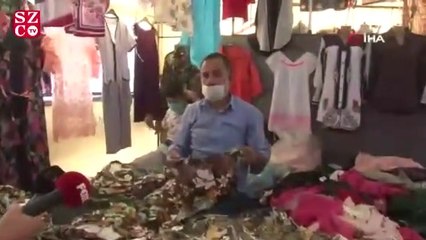 Pazar esnafından ilginç maske takmama bahanesi