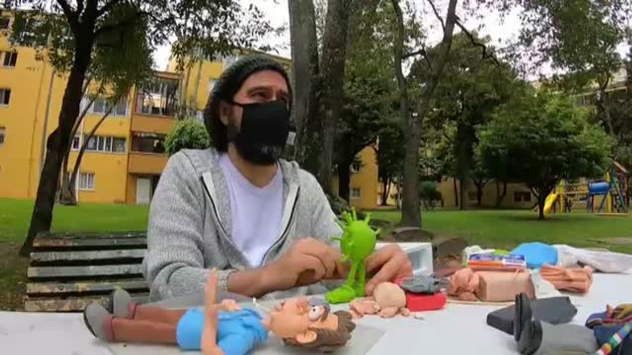 Caricaturas de plastilina para concienciar del Covid-19 en Colombia