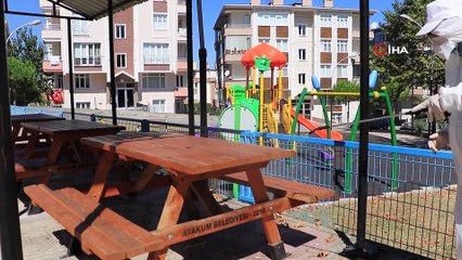 Atakum'da hijyen timlerinden parklarda salgın önlemi