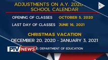 School year ngayong pasukan, magtatapos sa June 16, 2021