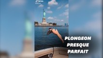Son plongeon devant la Statue de la Liberté en a dégoûté plus d'un