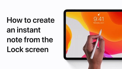 Comment créer une note instantanée à partir de l'écran de verrouillage sur iPad - Apple Support