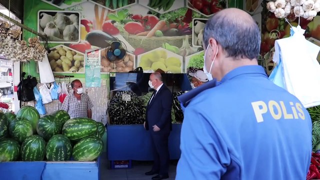 Kahramanmaraş Valisi Coşkun, Kovid-19 denetimi yaptı