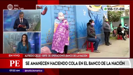 Personas se amanecen haciendo cola en el Banco de la Nación por información sobre el bono | Primera Edición (HOY)