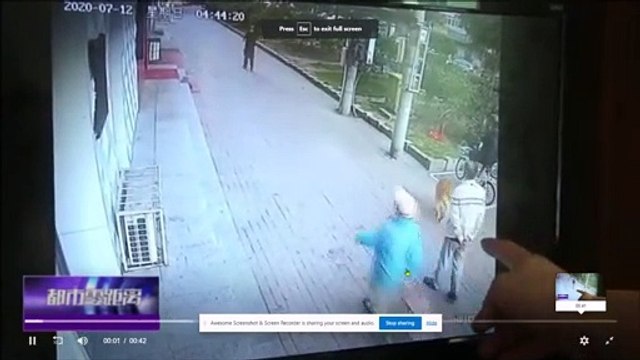 Un homme tombe inconscient après avoir reçu un chat sur la tête