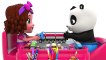 Learn Colors with Car Transporter Toy Street Vehicles - Educational Videos - Pinky and Panda Toys TV