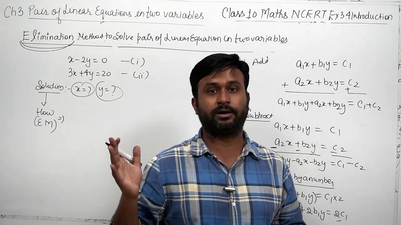 Class 10 Maths NCERT Ch 3 Linear Equations in two variables Ex 3.4 Introduction