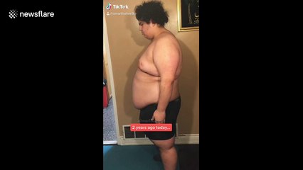 Before and after TikTok shows striking two-year weight loss transformation