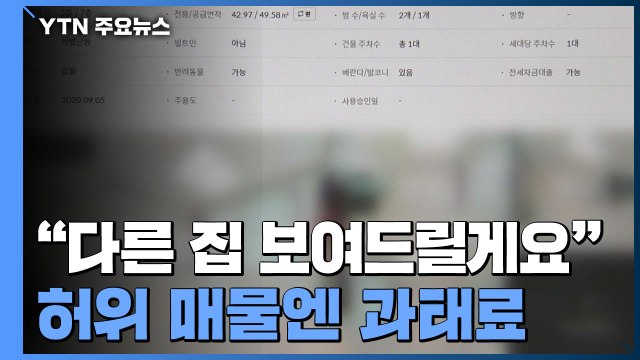 다른 집 보여드릴게요 ...인터넷 허위 매물 과태료 '철퇴' / YTN
