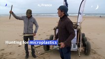 Two students hunt for microplastics along the south-west French coastline