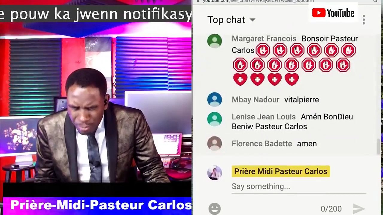 Prière Midi Pasteur Carlos Live Stream