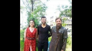 Ertugrul and Halime Sultan together behind the scene