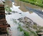 इटावा: सड़क पर भरा पानी, ग्रामीणों को निकलने में हो रही परेशानी