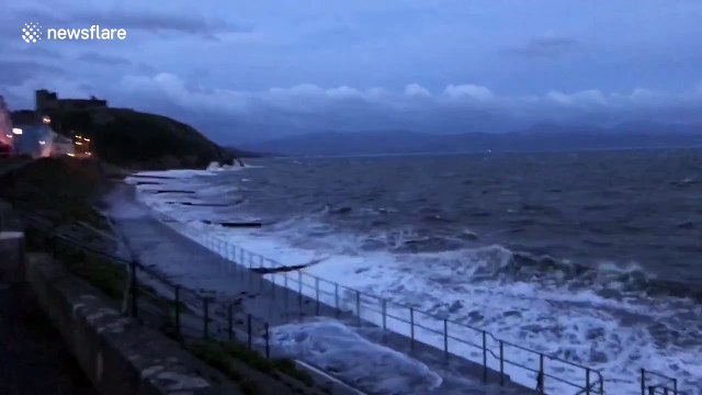 Strong winds and waves as Storm Ellen batters Welsh coast