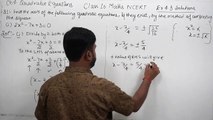 Class 10 Maths NCERT Ex 4.3 Solution Ch 4 Quadratic Equations part 1
