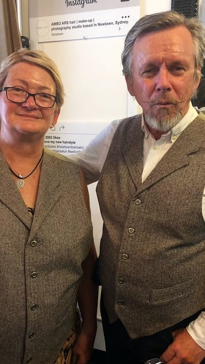Steampunk Couple discuss their new cosplay