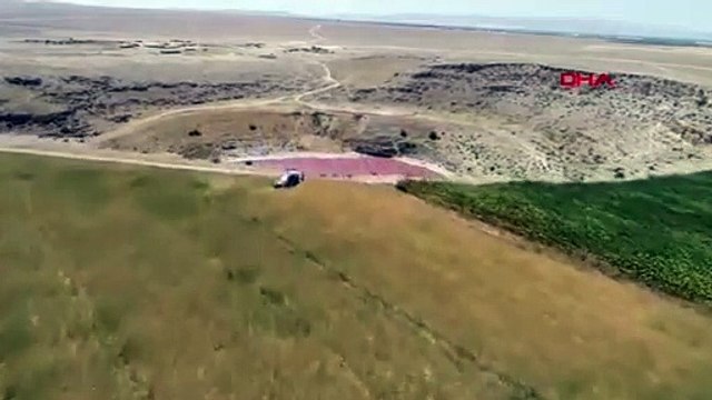 Meyil Obruk Gölü pembe renge büründü