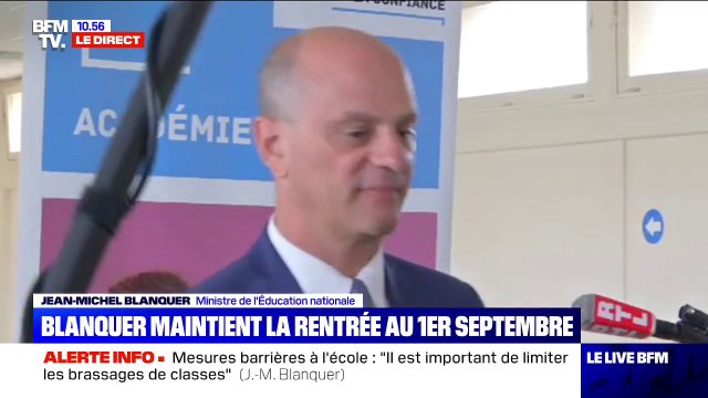 Jean-Michel Blanquer: Nous sommes en situation de fournir des masques aux élèves qui en ont le plus besoin