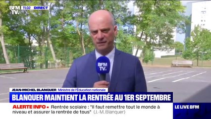 Jean-Michel Blanquer sur la rentrée: "Il peut y avoir des mesures prises localement, par exemple des classes en plein air"