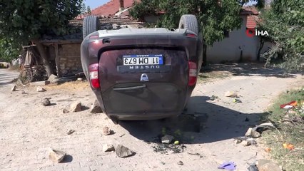 Kontrolden çıkan araç takla attı, sıkışan sürücüyü AFAD kurtardı