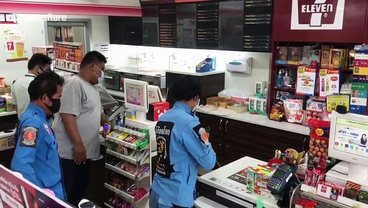 Cobra caught after terrifying customers at supermarket in Thailand