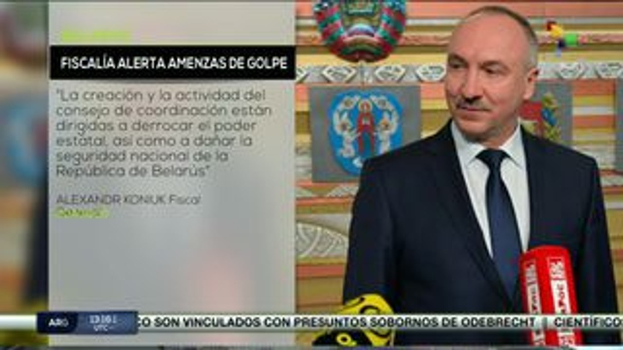 Alerta fiscalía bielorrusa de actividad golpista contra poder estatal