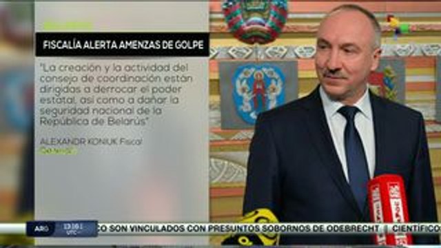 Alerta fiscalía bielorrusa de actividad golpista contra poder estatal
