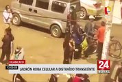 Huancayo: delincuente roba el celular a sujeto que caminaba distraído por la calle