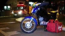 Jovem tem fratura na perna em colisão entre motos no XIV de Novembro