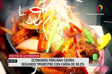 Por pandemia, economía peruana cierra segundo trimestre con caída de 30.2%