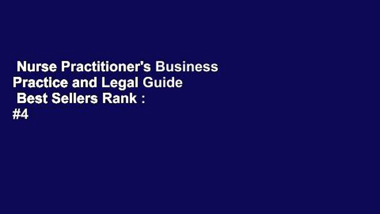 Nurse Practitioner's Business Practice and Legal Guide  Best Sellers Rank : #4